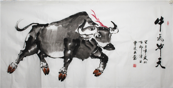 牛气冲天图-曹凌云国画